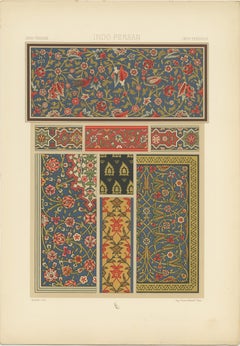 Collection of 8 Prints of Indo Persian Motifs by Racinet 'circa 1890'