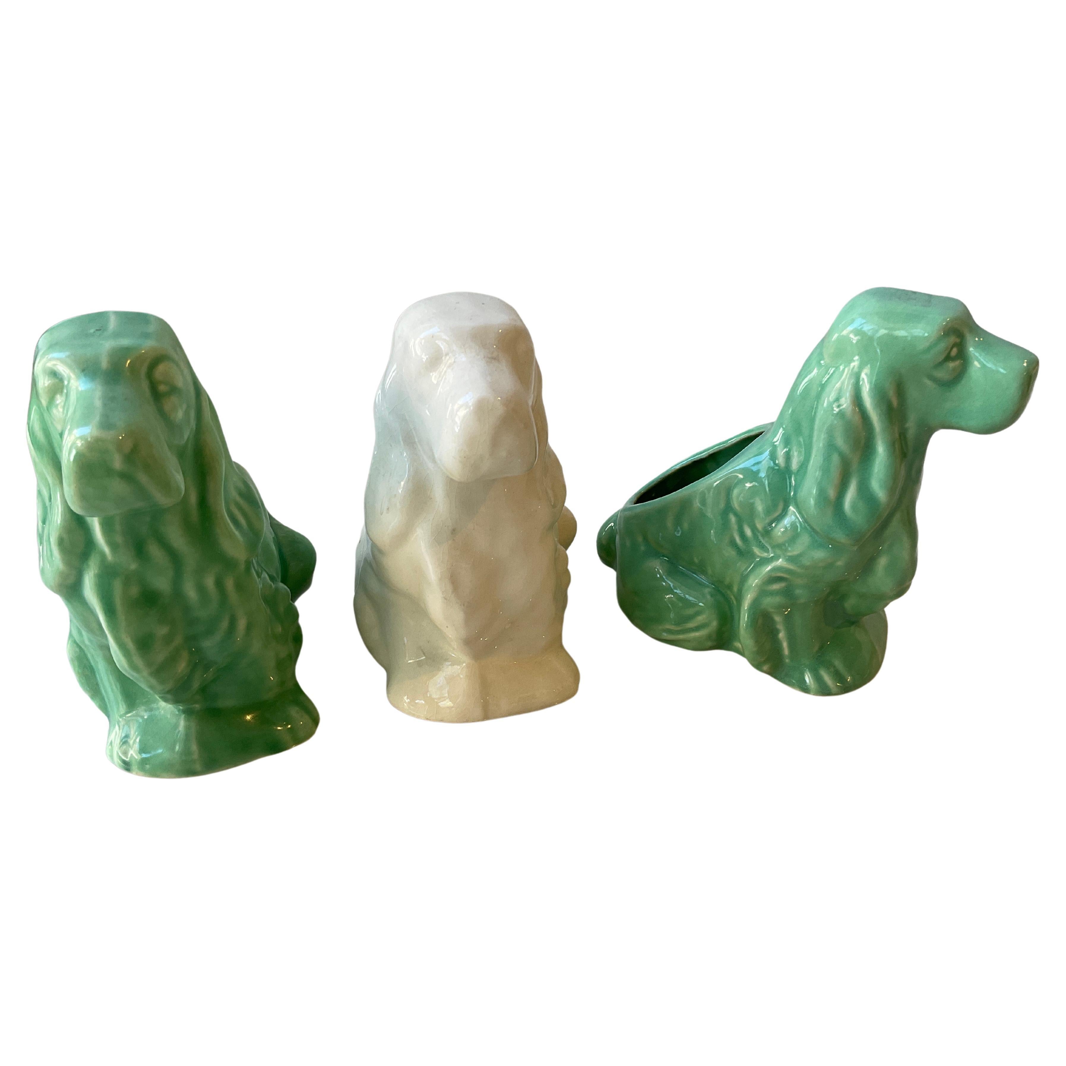 Collection Of  86 , 1950s Cocker Spaniel Planters By Shawnee Pottery