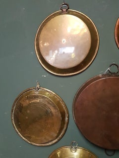 Collection of 9 Antique French Copper Dishes from the 19th and 18th Century