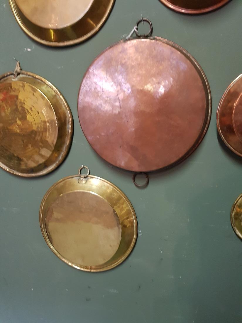 19th Century Collection of 9 Antique French Copper Dishes from the 19th and 18th Century For Sale
