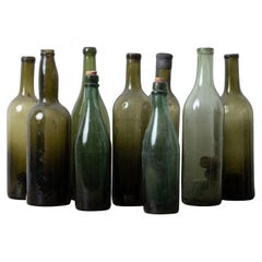 Collection of 9 Antique Wine Bottles, 19th Century - Savannah History