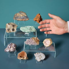 Collection'S mit 9 prähistorischen Mineralien, darunter Amethyst, Achat und Fuchsit