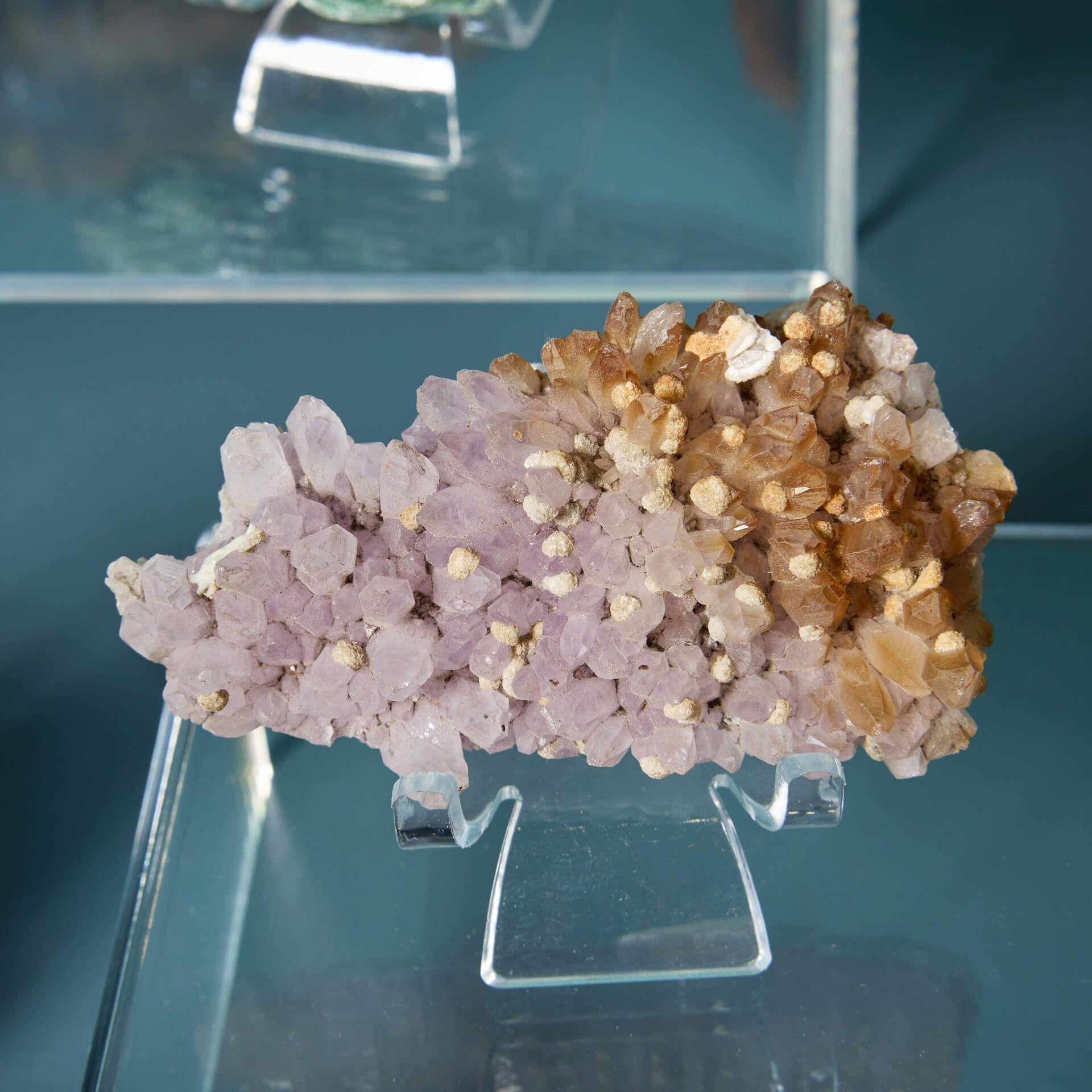 Preistorico Collectional di 9 minerali preistorici tra cui ametista, agata e fuchsite in vendita