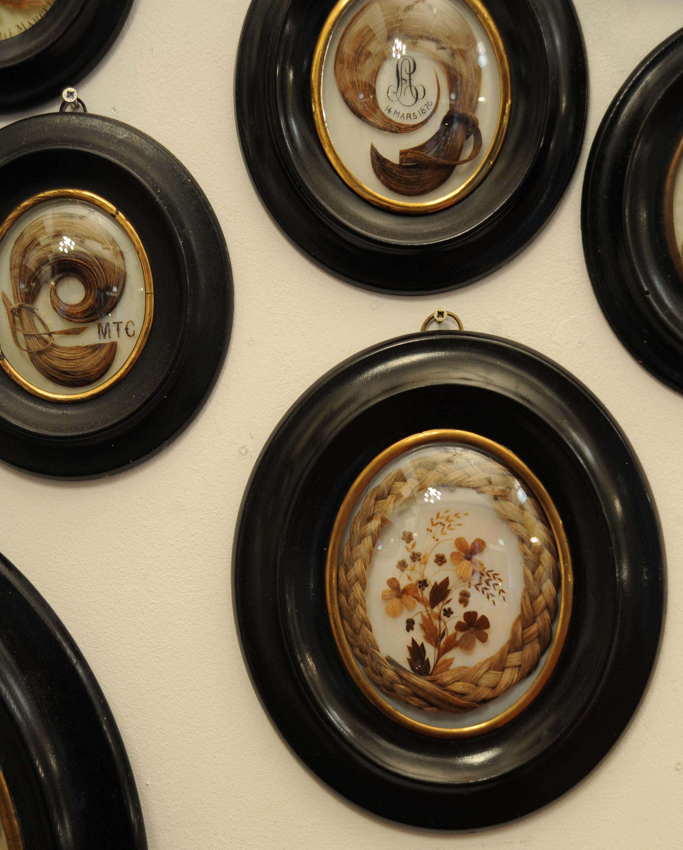 Collection of 90 19th-century hair items. For Sale 3