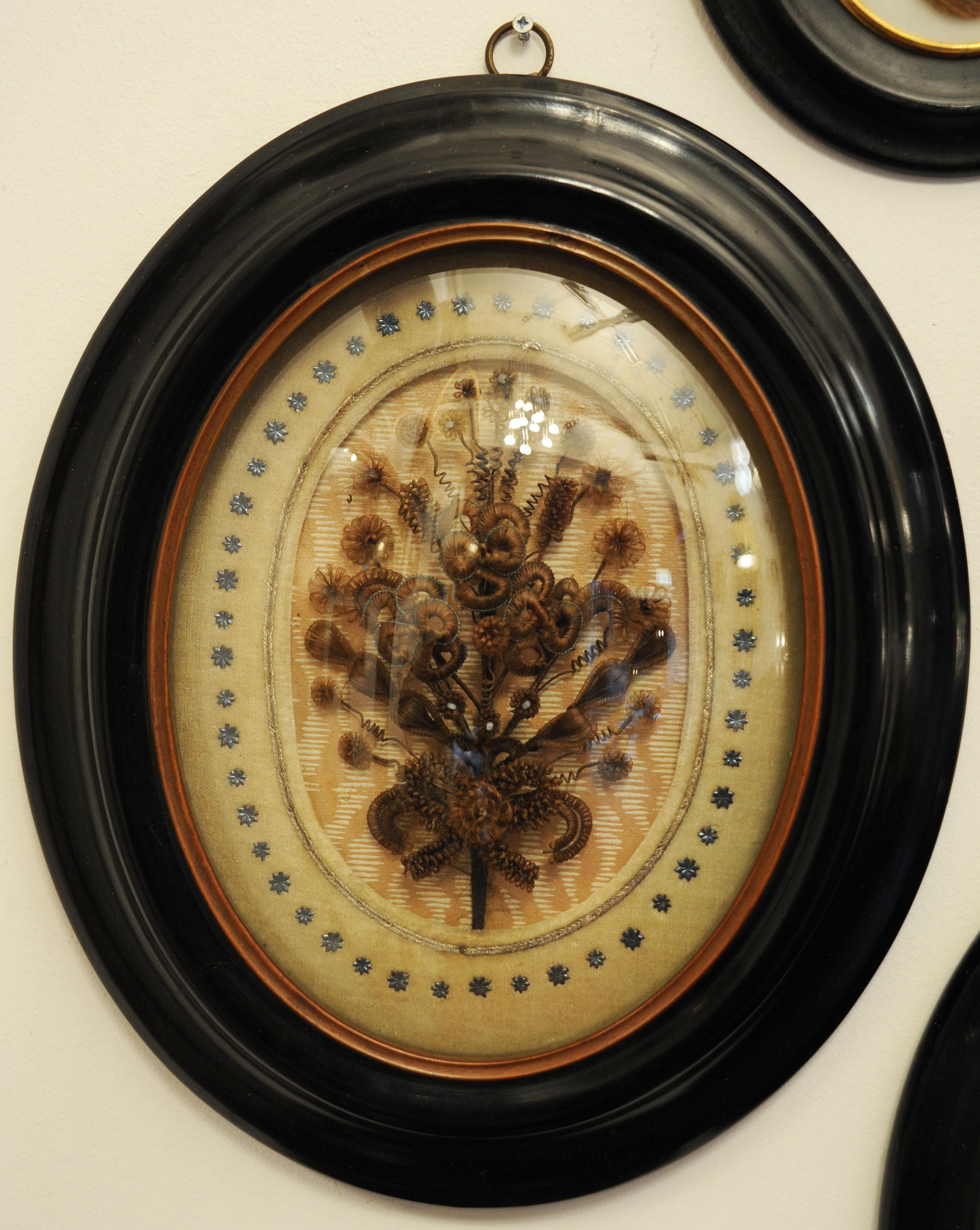 Collection of 90 19th-century hair items. For Sale 5