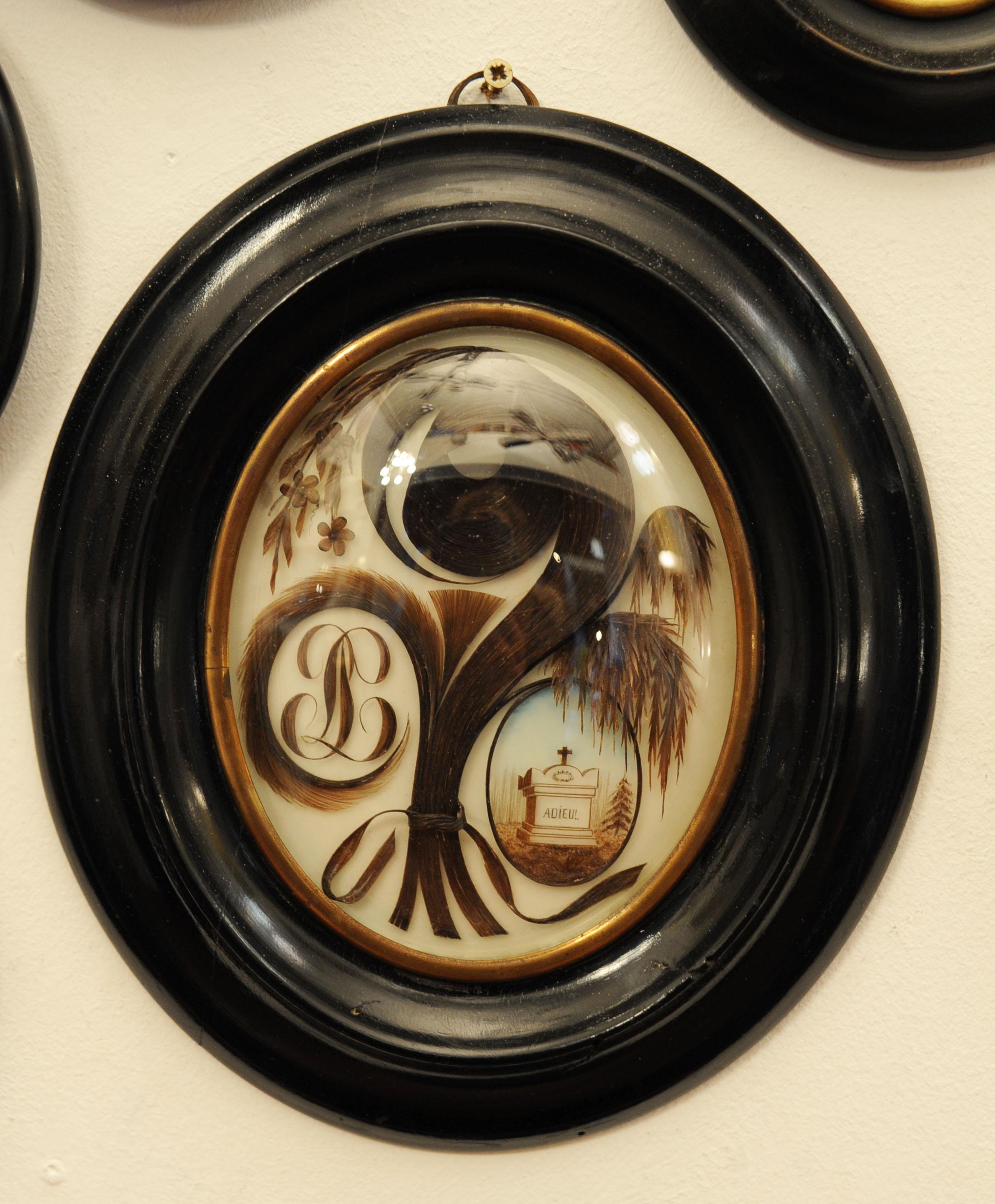 Collection of 90 19th-century hair items. For Sale 11
