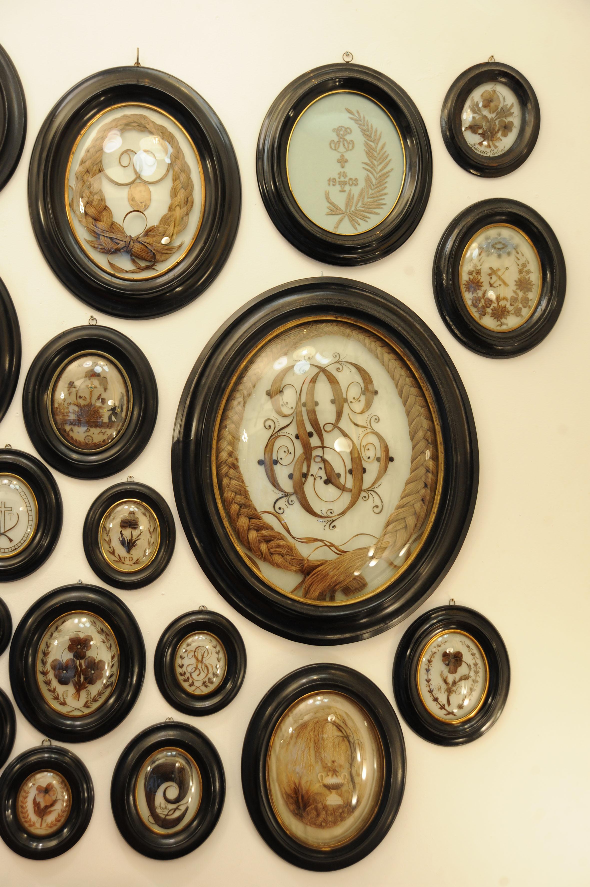 Collection of 90 19th-century hair items. For Sale 2