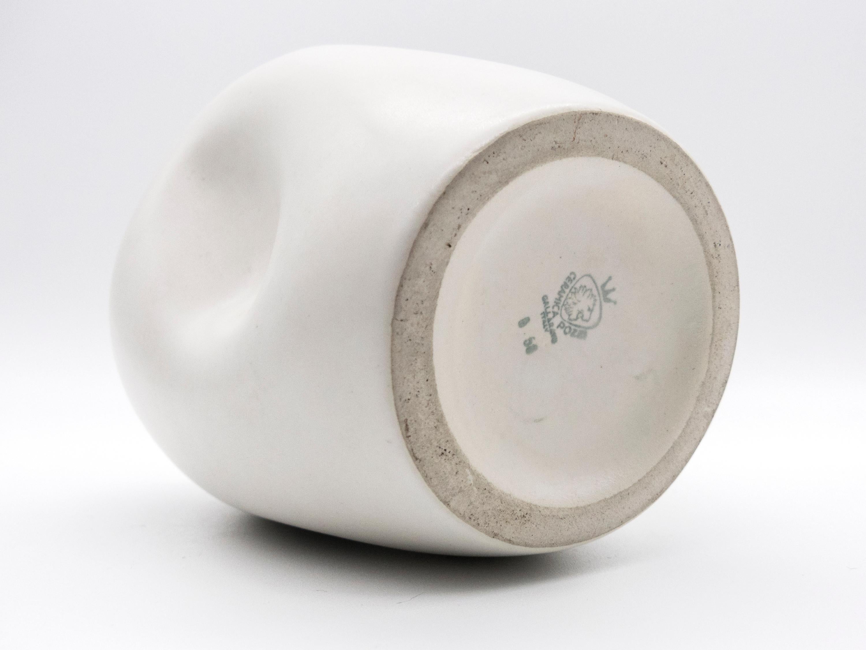 Collection of Ambrogio Pozzi White Midcentury Organic Ceramic Vases, 1950s 1