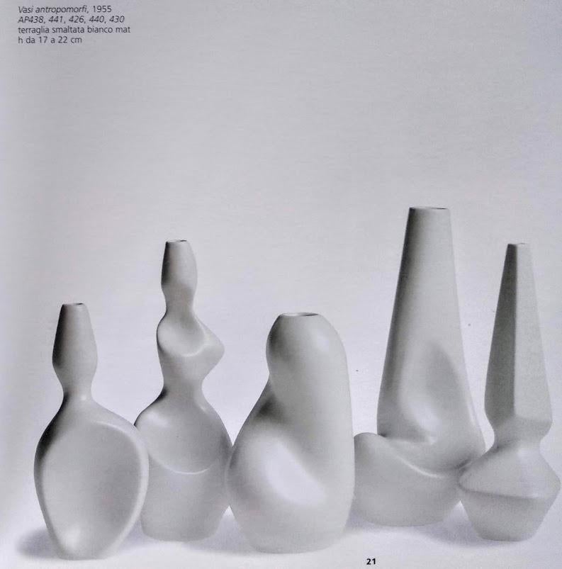 Collection of Ambrogio Pozzi White Midcentury Organic Ceramic Vases, 1950s 3