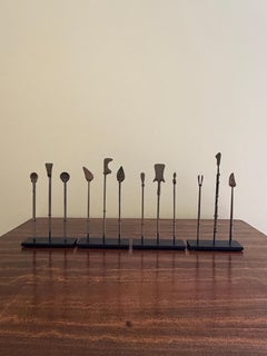 Collection of Ancient Roman Bronze Medical Instruments on Custom Steel Mounts