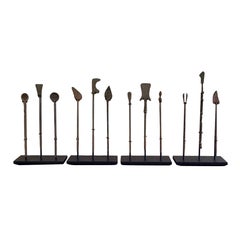 Collection of Ancient Roman Bronze Medical Instruments on Custom Steel Mounts