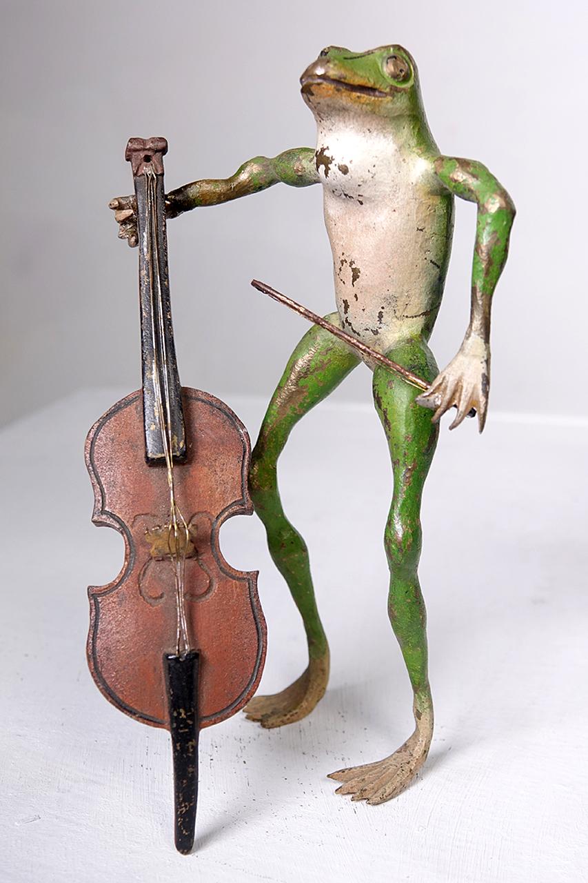 Victorian Collection of Antique Cold Painted Vienna Bronze Frogs