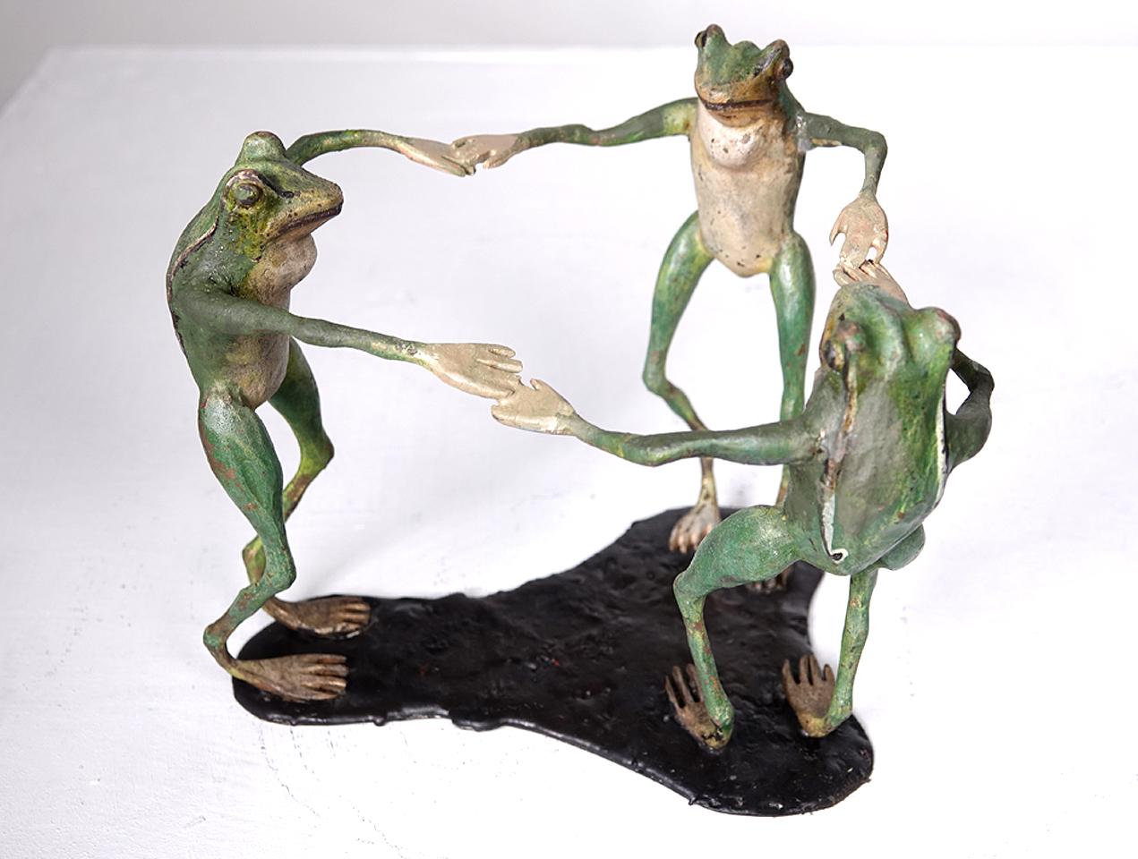 Austrian Collection of Antique Cold Painted Vienna Bronze Frogs