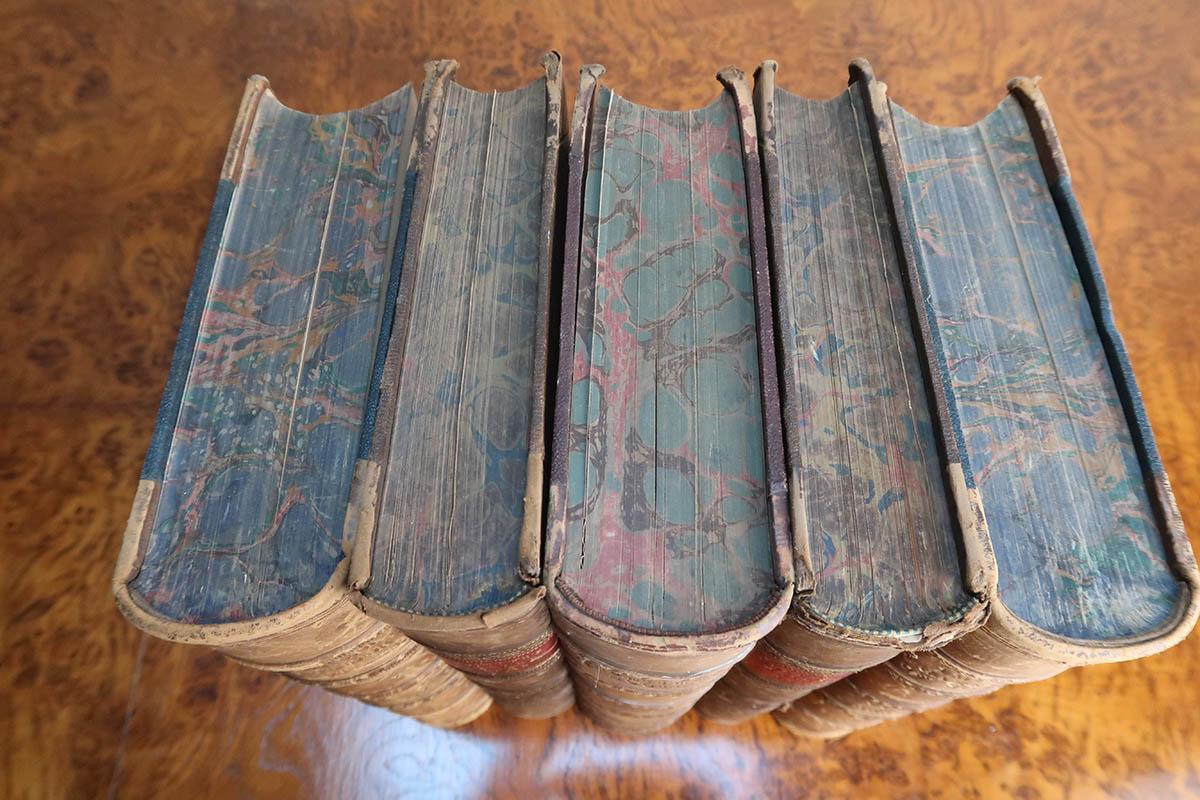 Victorian Collection of Antique Leather Bindings for Decoration, 19th Century