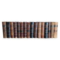 Collection of Antique Leather Bindings for Decoration, 19th Century
