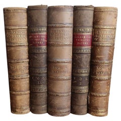 Collection of Antique Leather Bindings for Decoration, 19th Century