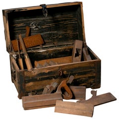 Collection of Antique Planes in Handmade Box