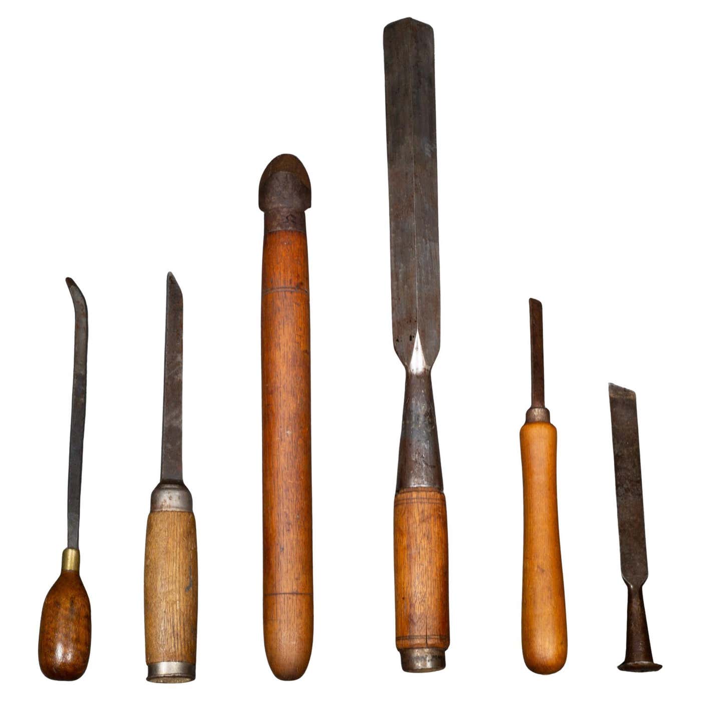 Collection of Antique Wood Chisels For Sale at 1stDibs