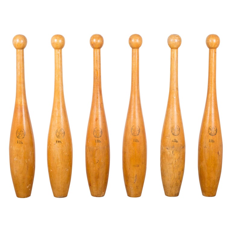 Collection of Antique Wooden Exercise/Juggling Pins c.1930Priced per