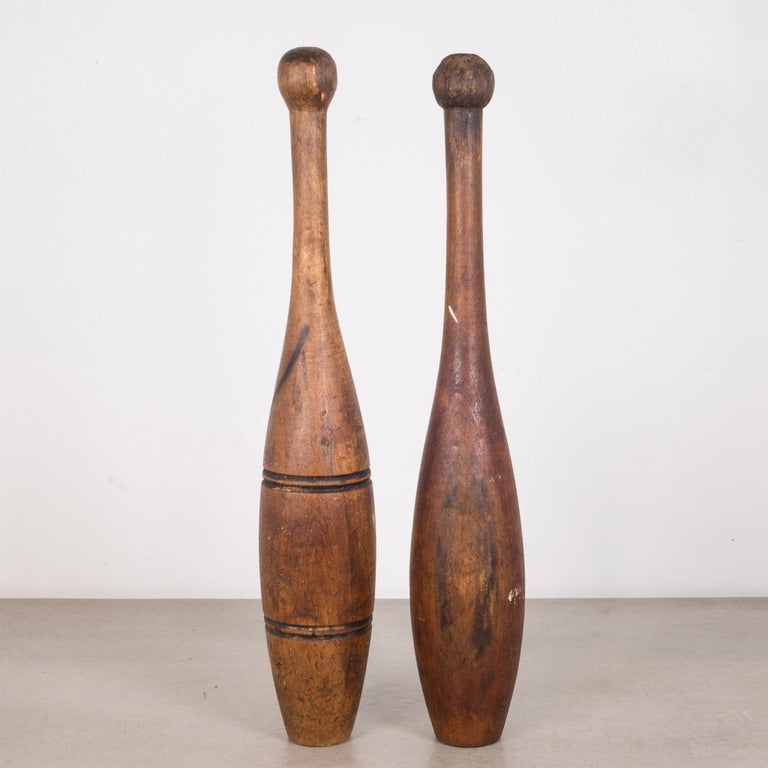 Collection of Antique Wooden Juggling Pins, circa 1920 For Sale at 1stDibs