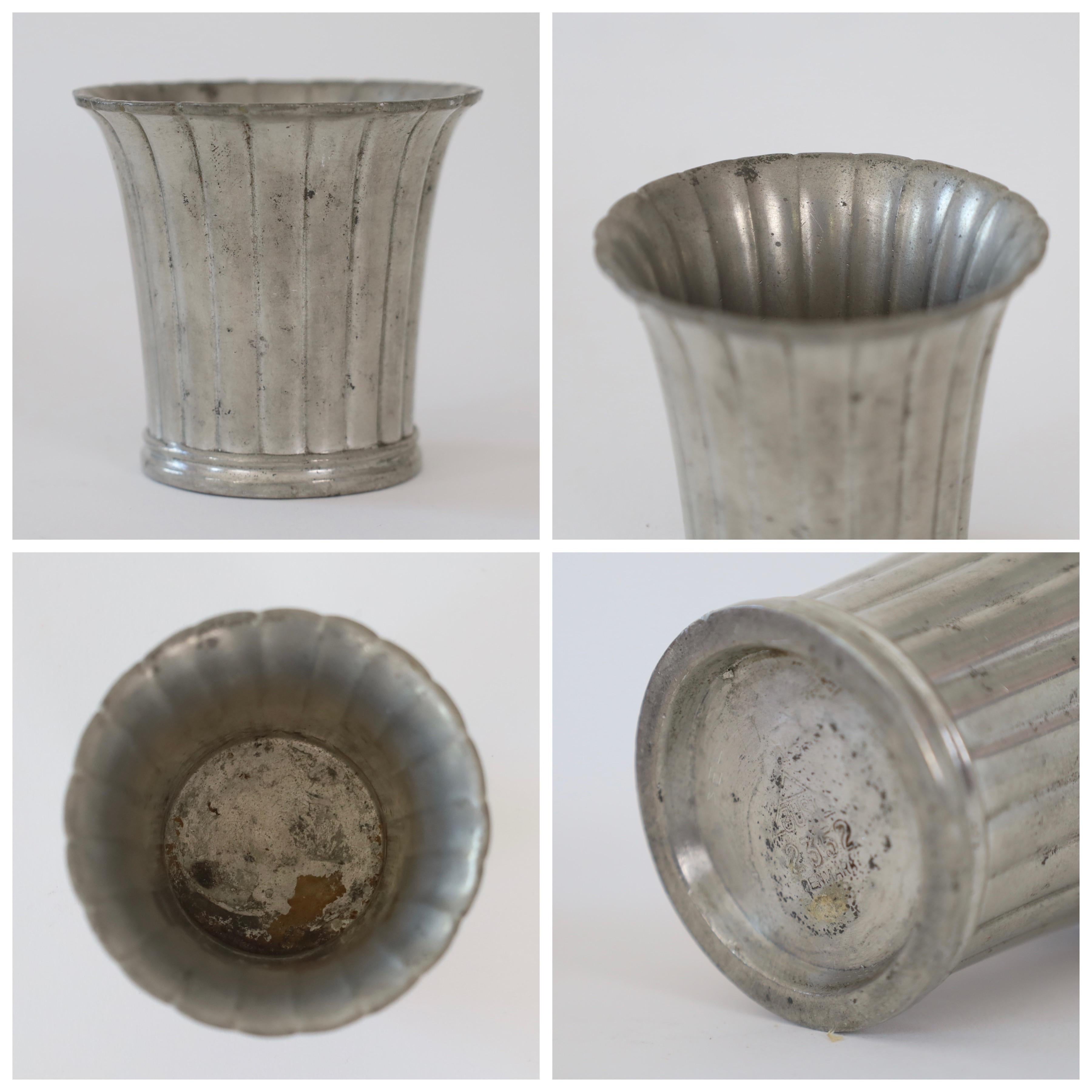 Collection of art deco Pewter vases by Just Andersen, 1930s, Denmark 4