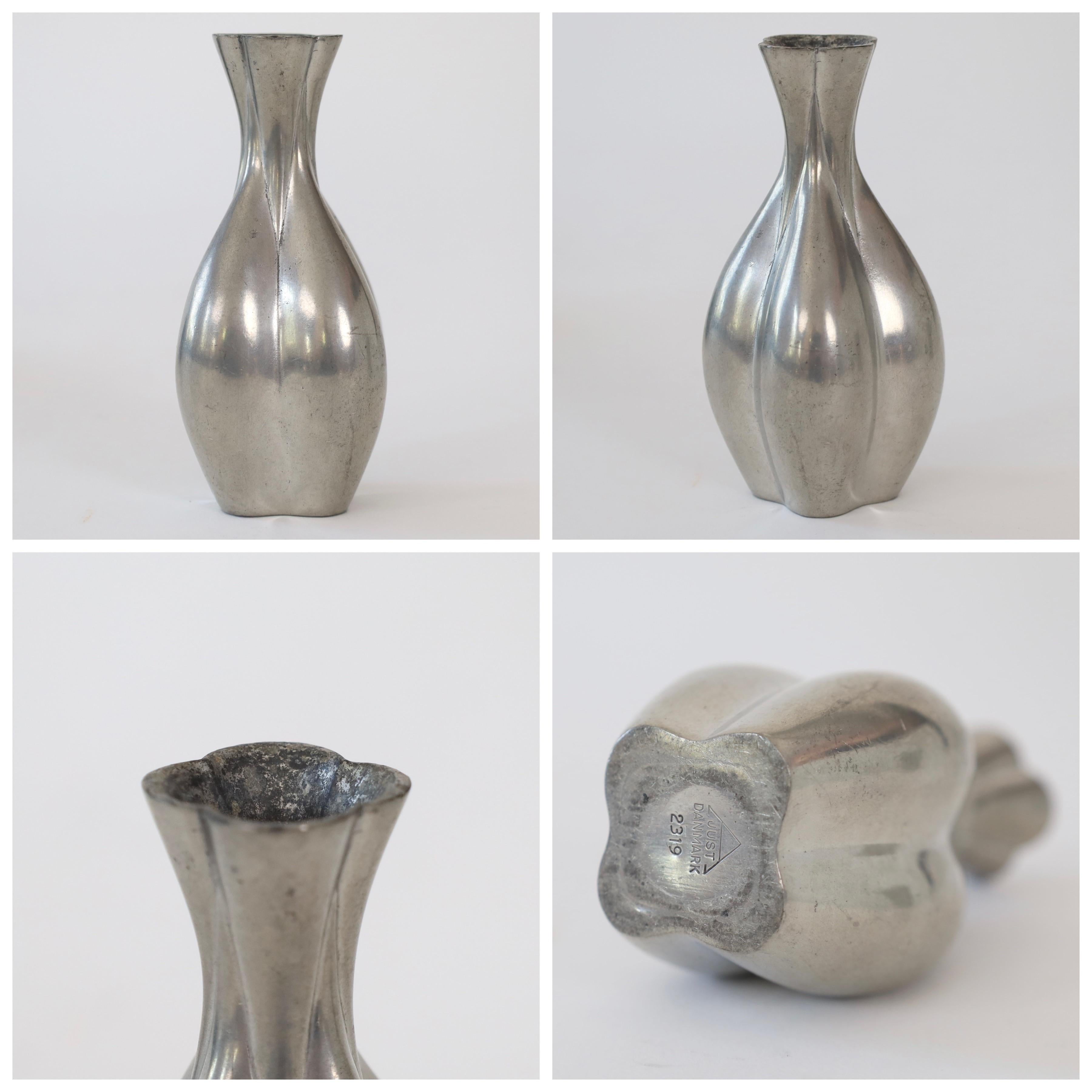 Collection of art deco Pewter vases by Just Andersen, 1930s, Denmark 8