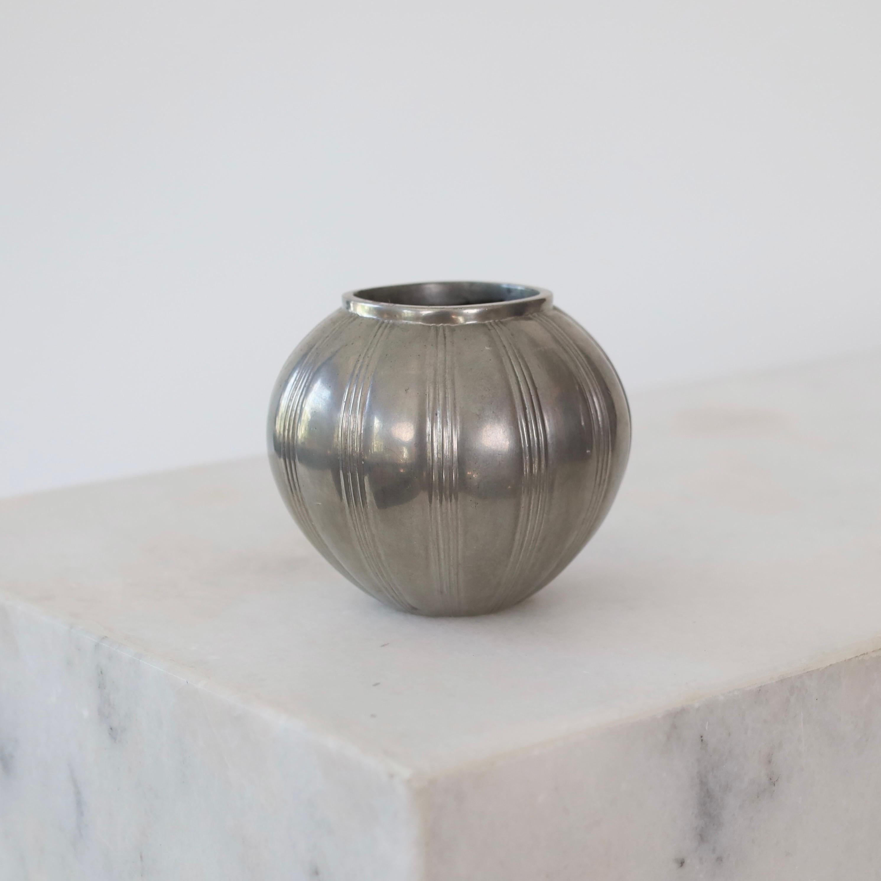 Collection of art deco Pewter vases by Just Andersen, 1930s, Denmark In Fair Condition In Værløse, DK