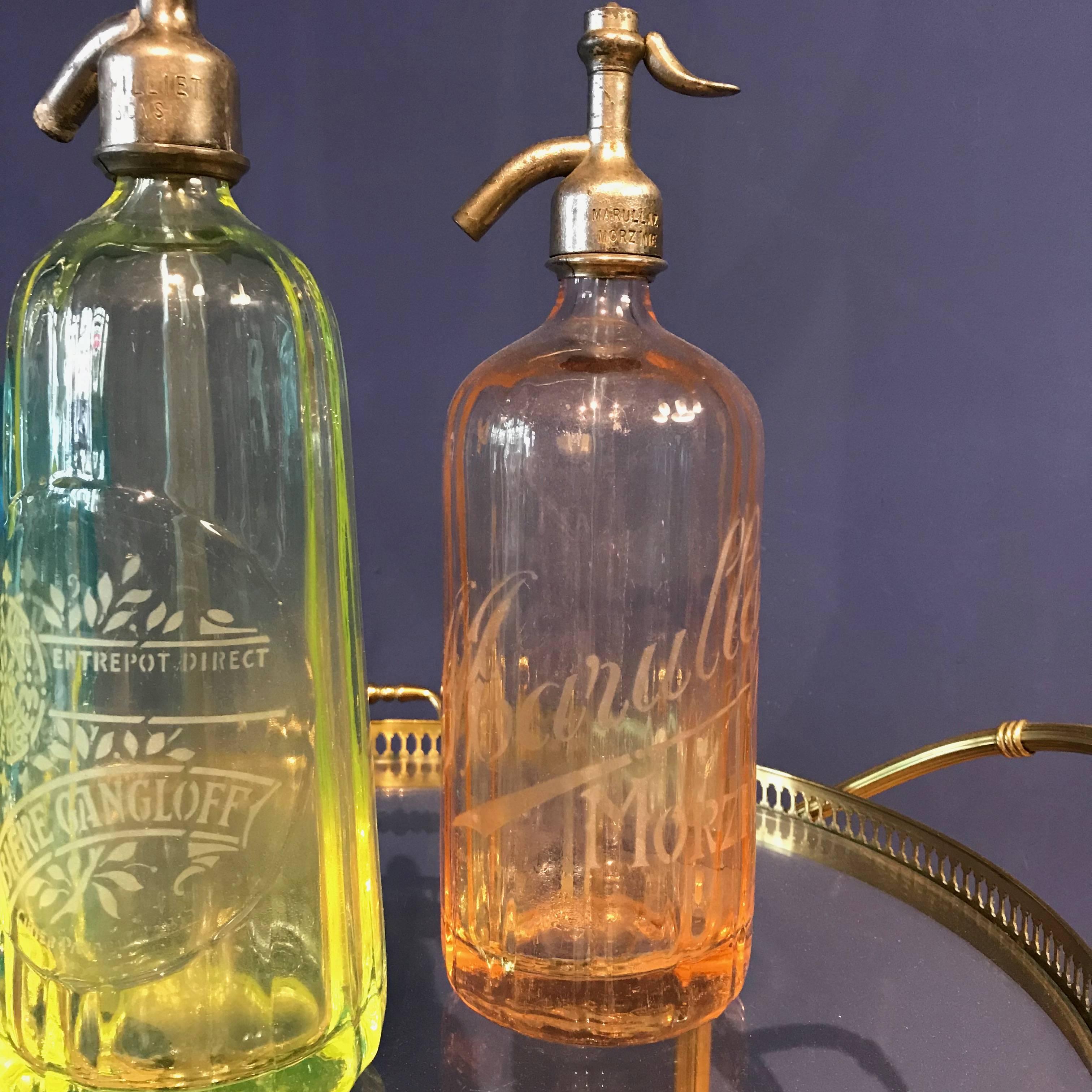 Collection of Art Nouveau Syphon Seltzer Bottles, Soda Bottle, 1900, France 2