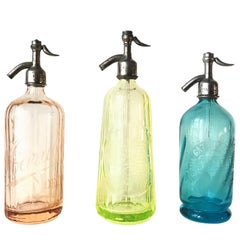 Collection of Art Nouveau Syphon Seltzer Bottles, Soda Bottle, 1900, France