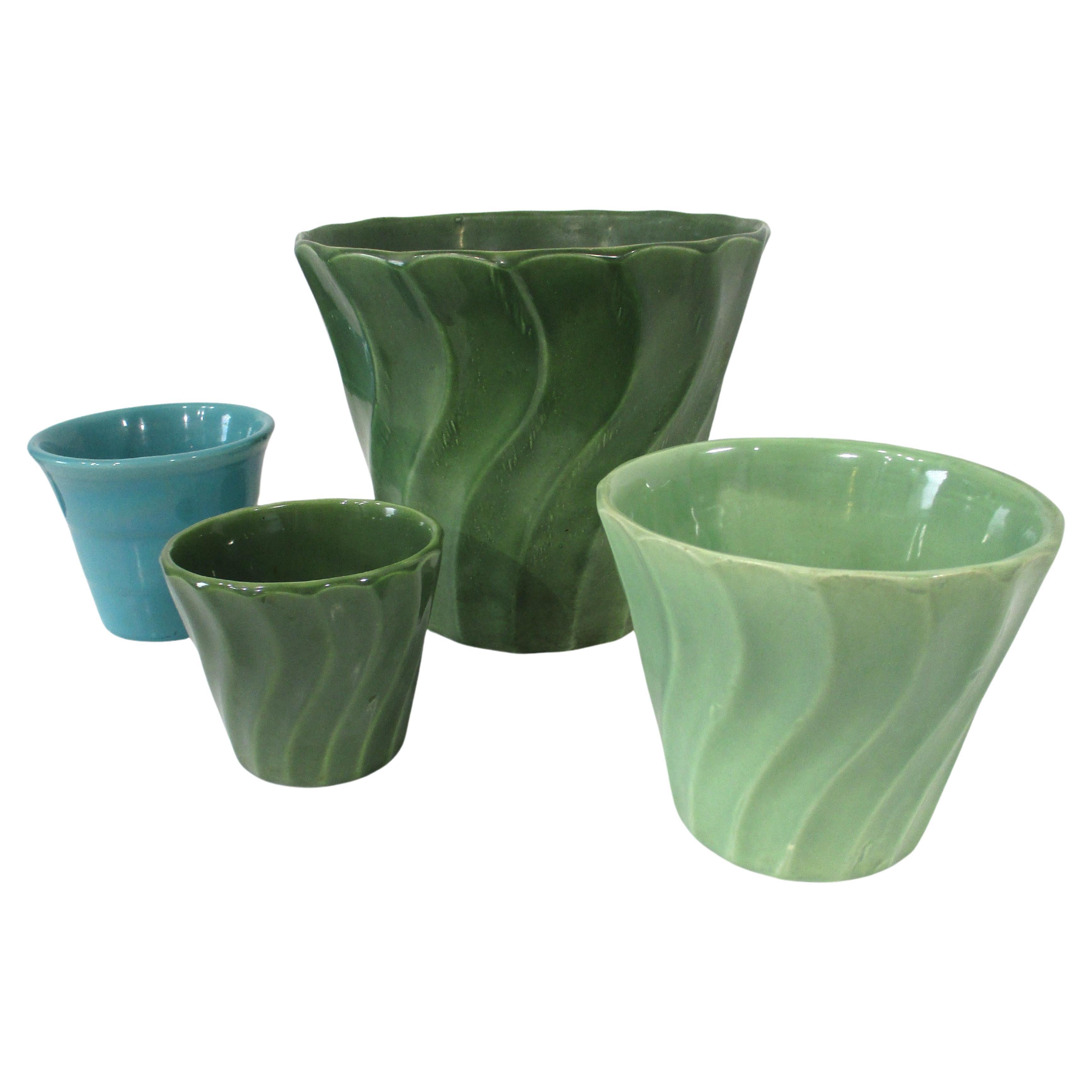 Collection de jardinières Bauer California Pottery 4 pièces. en vente
