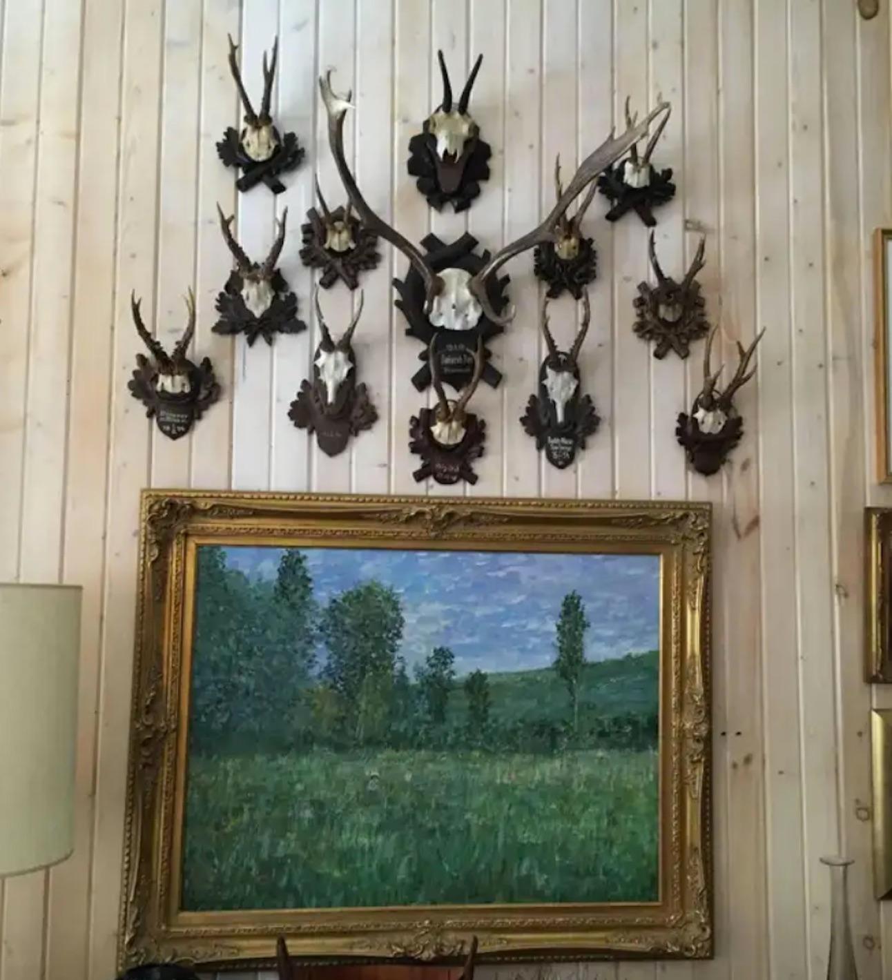 Collection of Black Forrest Mounts Including One Stag, Ten Roe and One Chinois For Sale 1