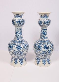 Collection of Dutch Delft Blue and White Vases Mid 18th Century