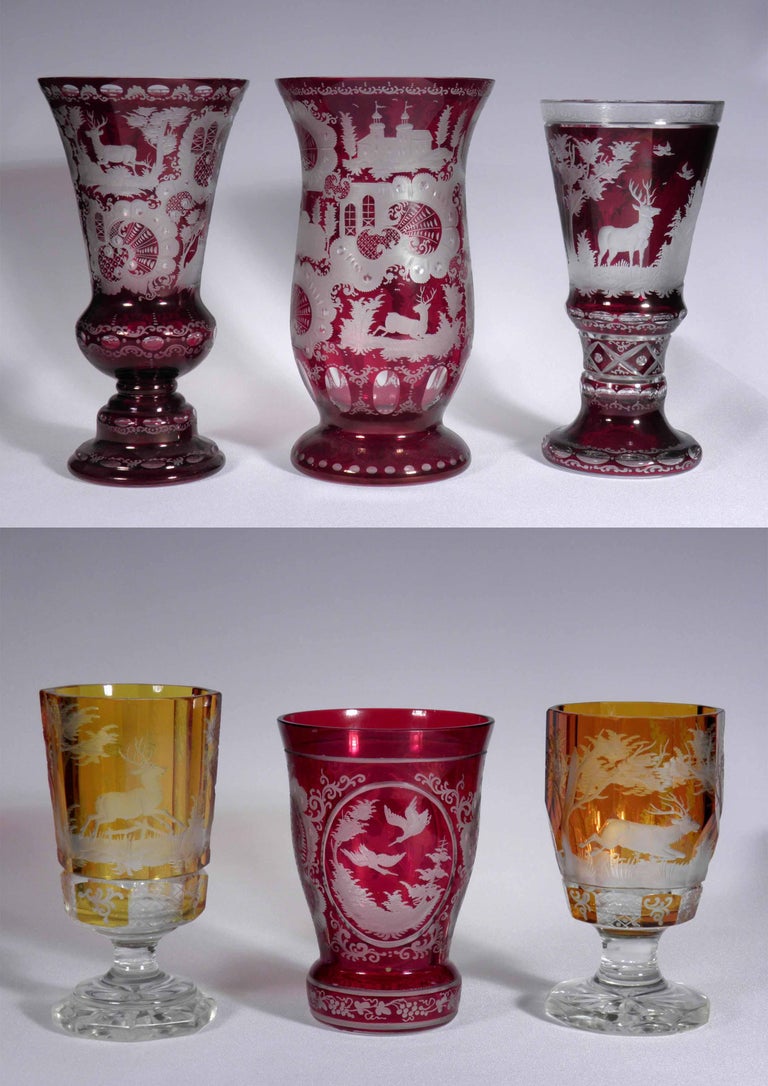 Collection of Bohemian European Vintage Glass 19-20th century For Sale ...
