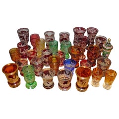 Collection of Bohemian European Vintage Glass 19-20th century