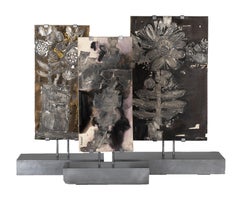 Collection of Borge Skohg Silver on Porceline Tiles "Argenta Collection"