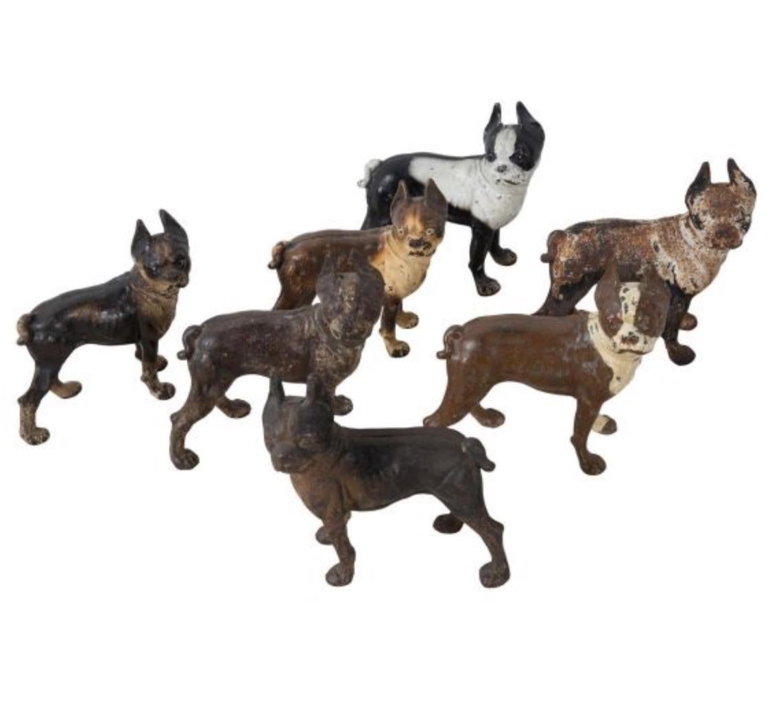 Hand-Crafted Collection of Boston Terrier Door Stops For Sale