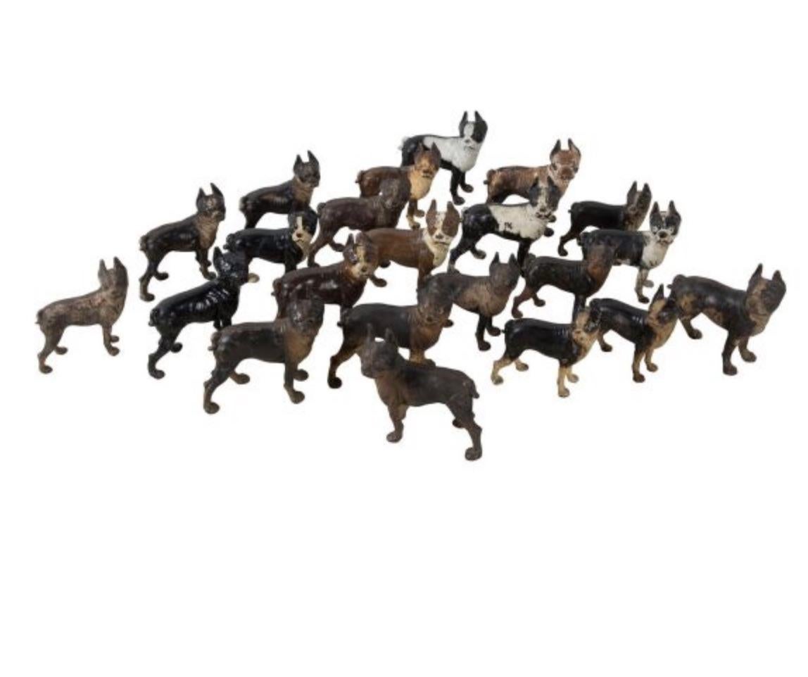 Iron Collection of Boston Terrier Door Stops For Sale