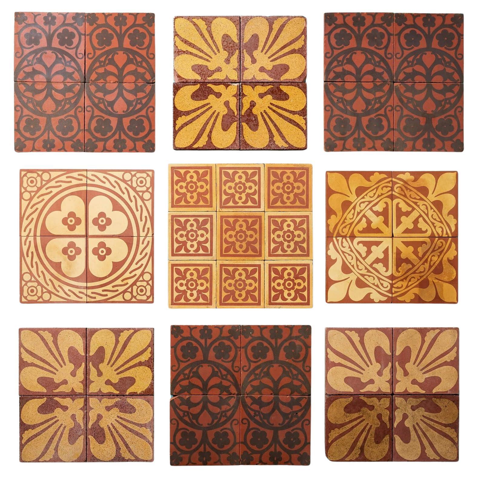Collection of British Post-Medieval Patterned Encaustic Tiles im Angebot