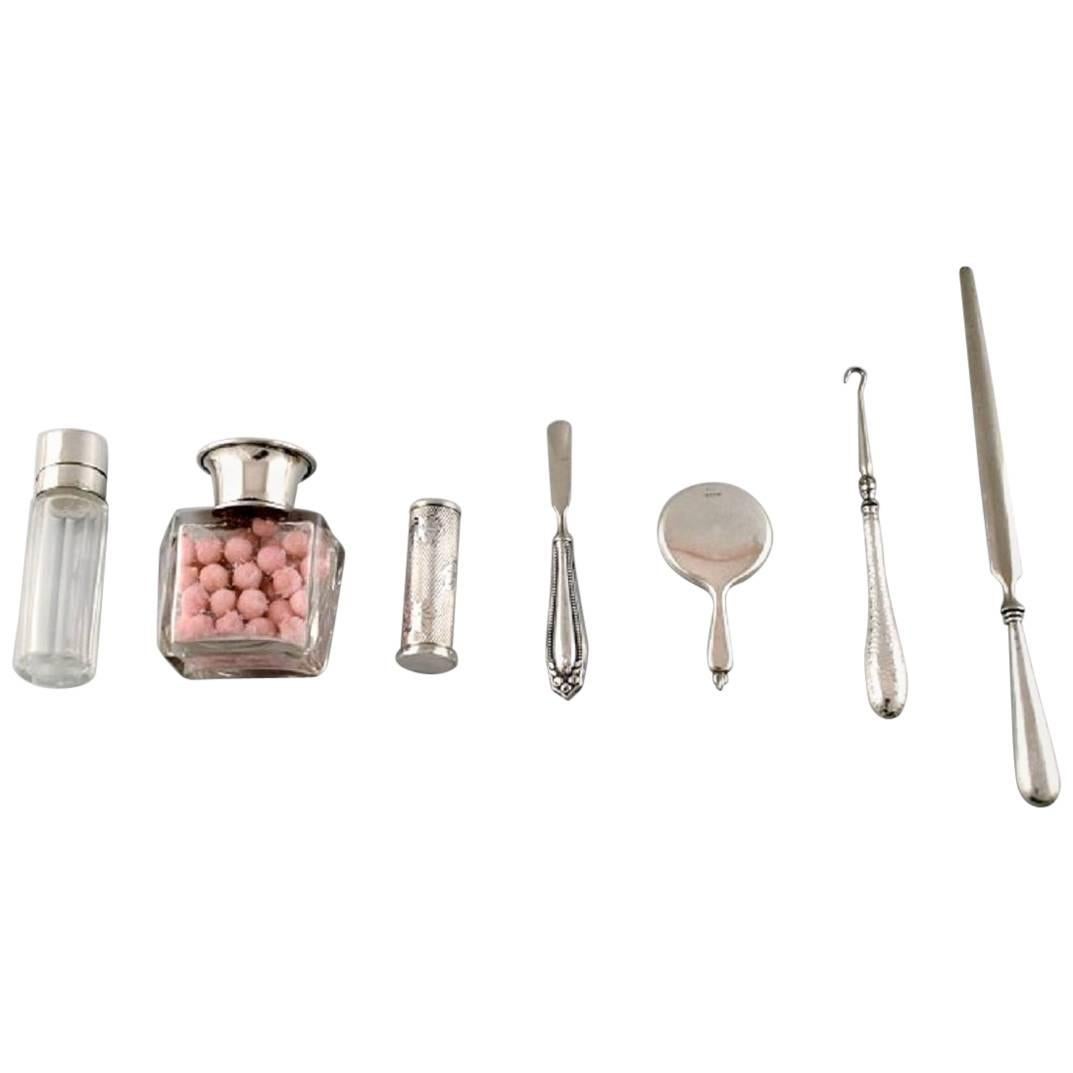 Collection of British Silver, Objects for Necessaire, Early 1900s