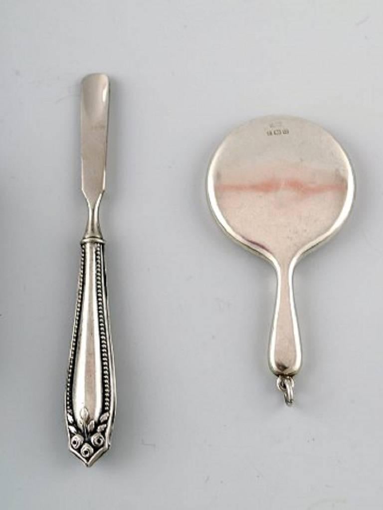 Art Nouveau Collection of British Silver, Objects for Necessaire, Early 1900s For Sale