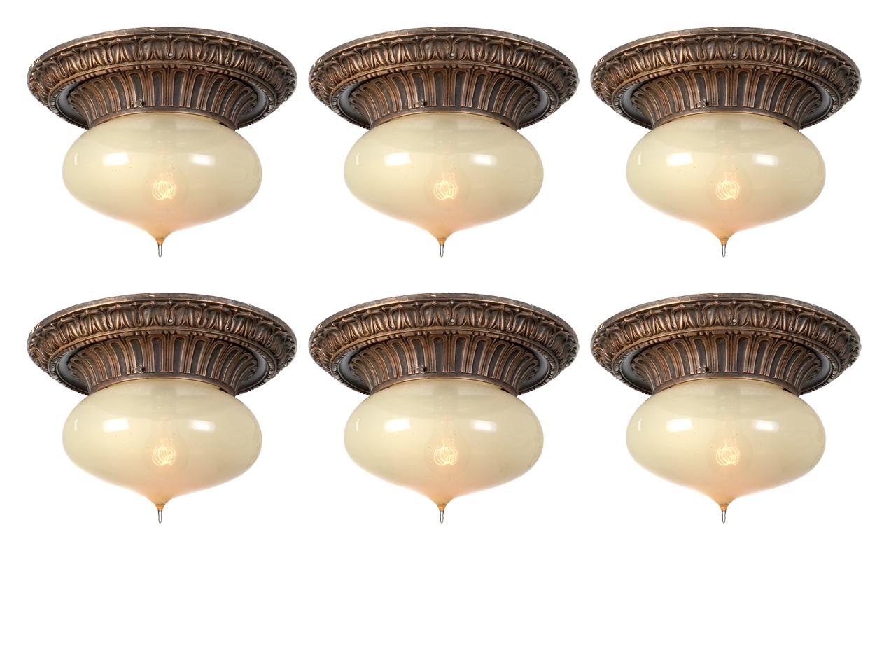 Vittoriano Collection'S di montature da incasso in bronzo e vetro di vaselina soffiato a mano in vendita