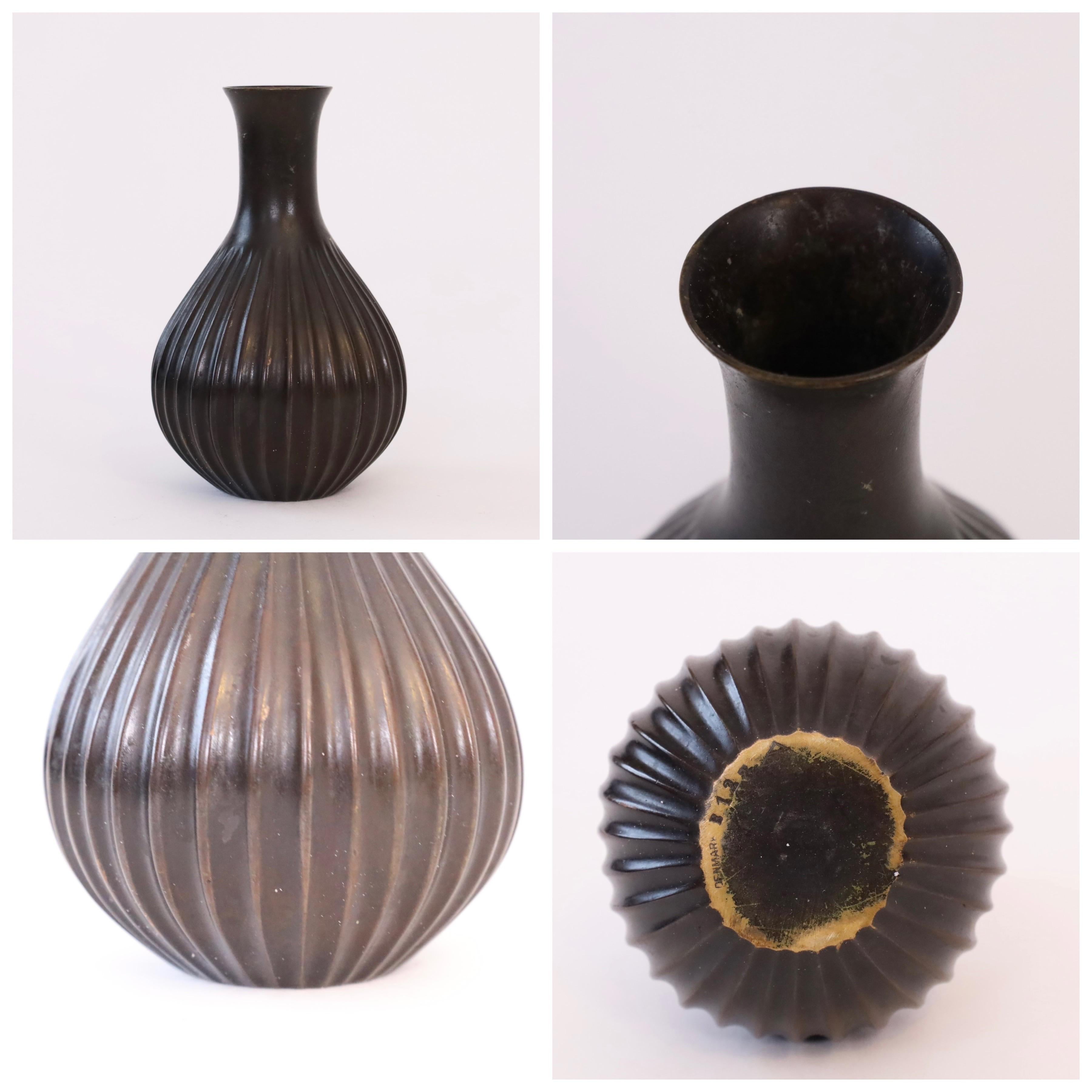 Collection of bronze vases by Just Andersen, 1920s, Denmark For Sale 4