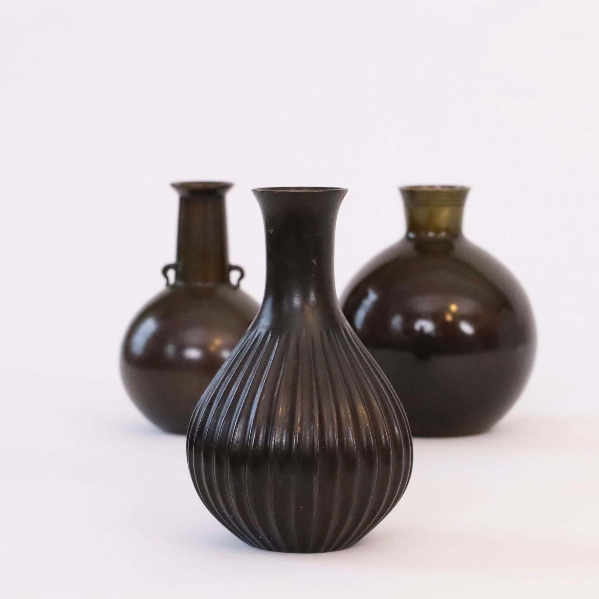 Collection of bronze vases by Just Andersen, 1920s, Denmark For Sale 1