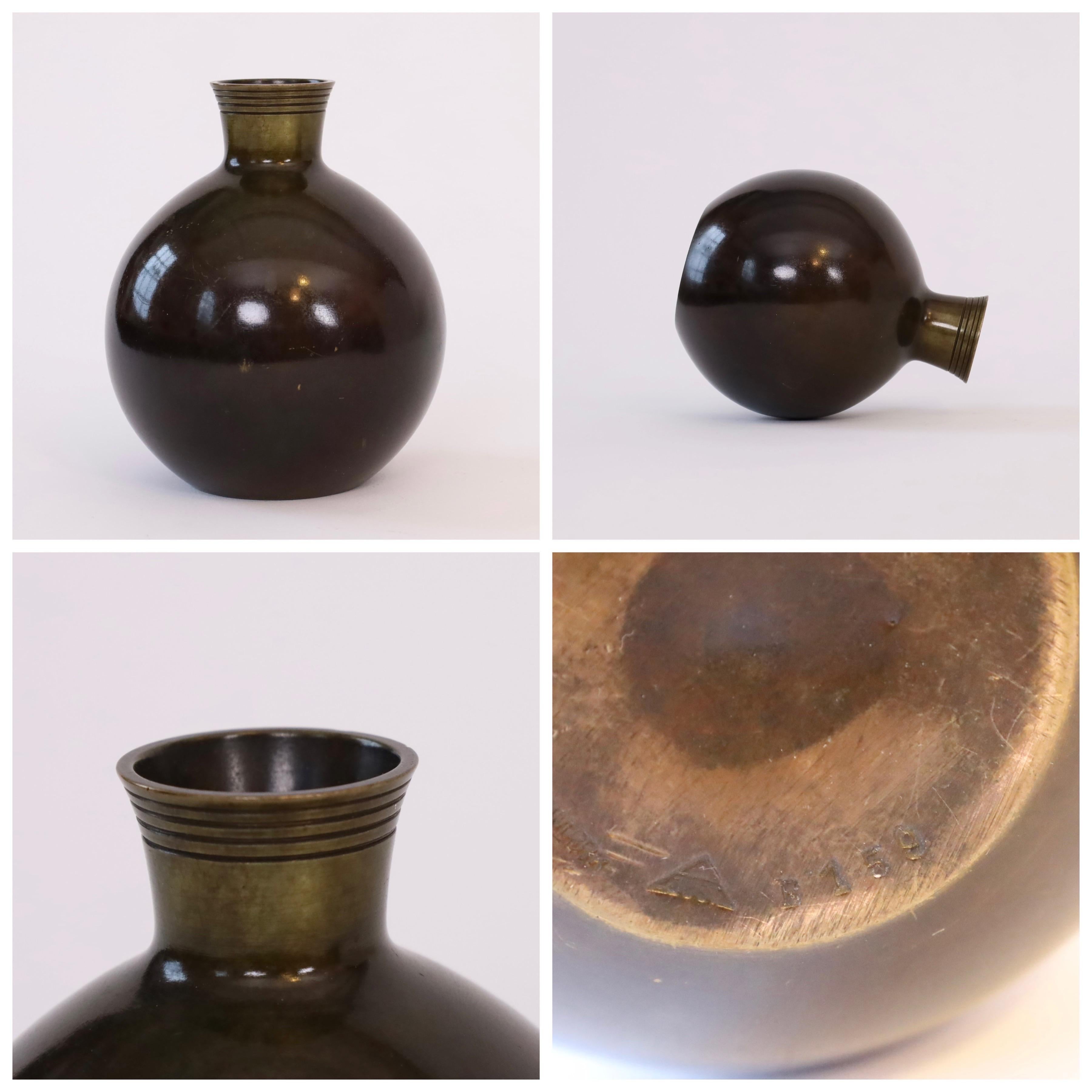 Collection of bronze vases by Just Andersen, 1920s, Denmark For Sale 3