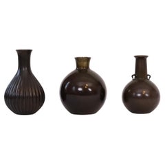 Vintage Collection of bronze vases by Just Andersen, 1920s, Denmark