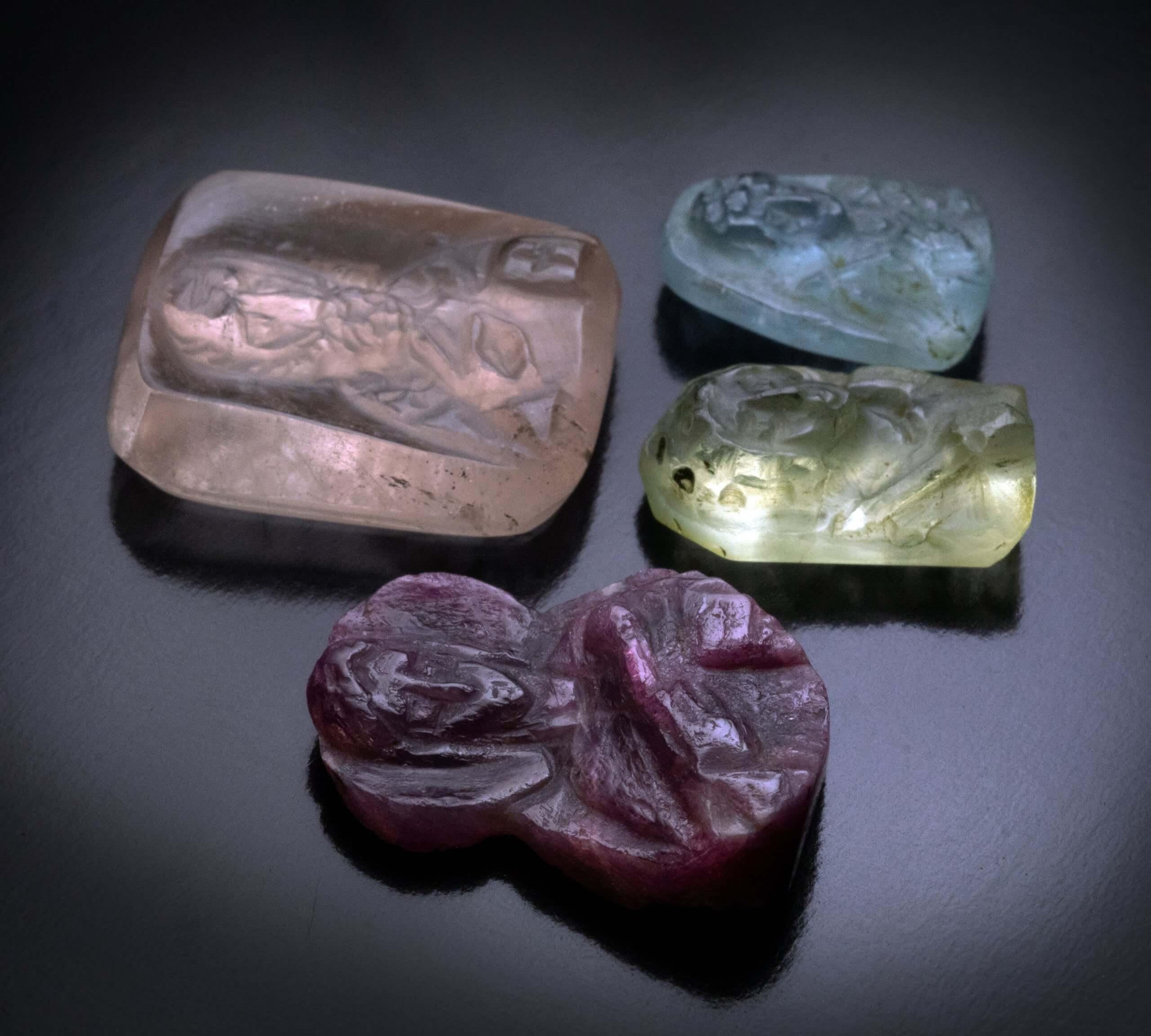Old Mine Cut Collection of Byzantine Gem Cameos c. 900 – 1100 AD For Sale
