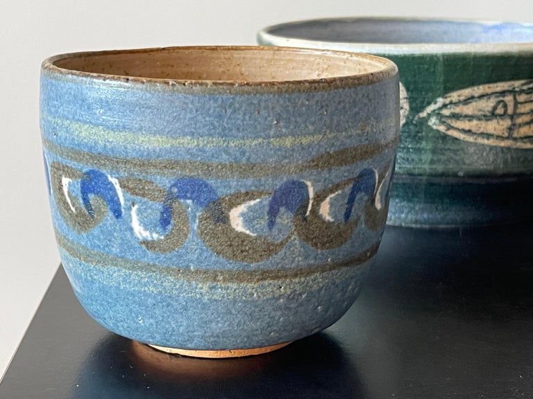 Collection of Ceramic Vessels Vase and Bowls Listed Artists For Sale at 1stDibs