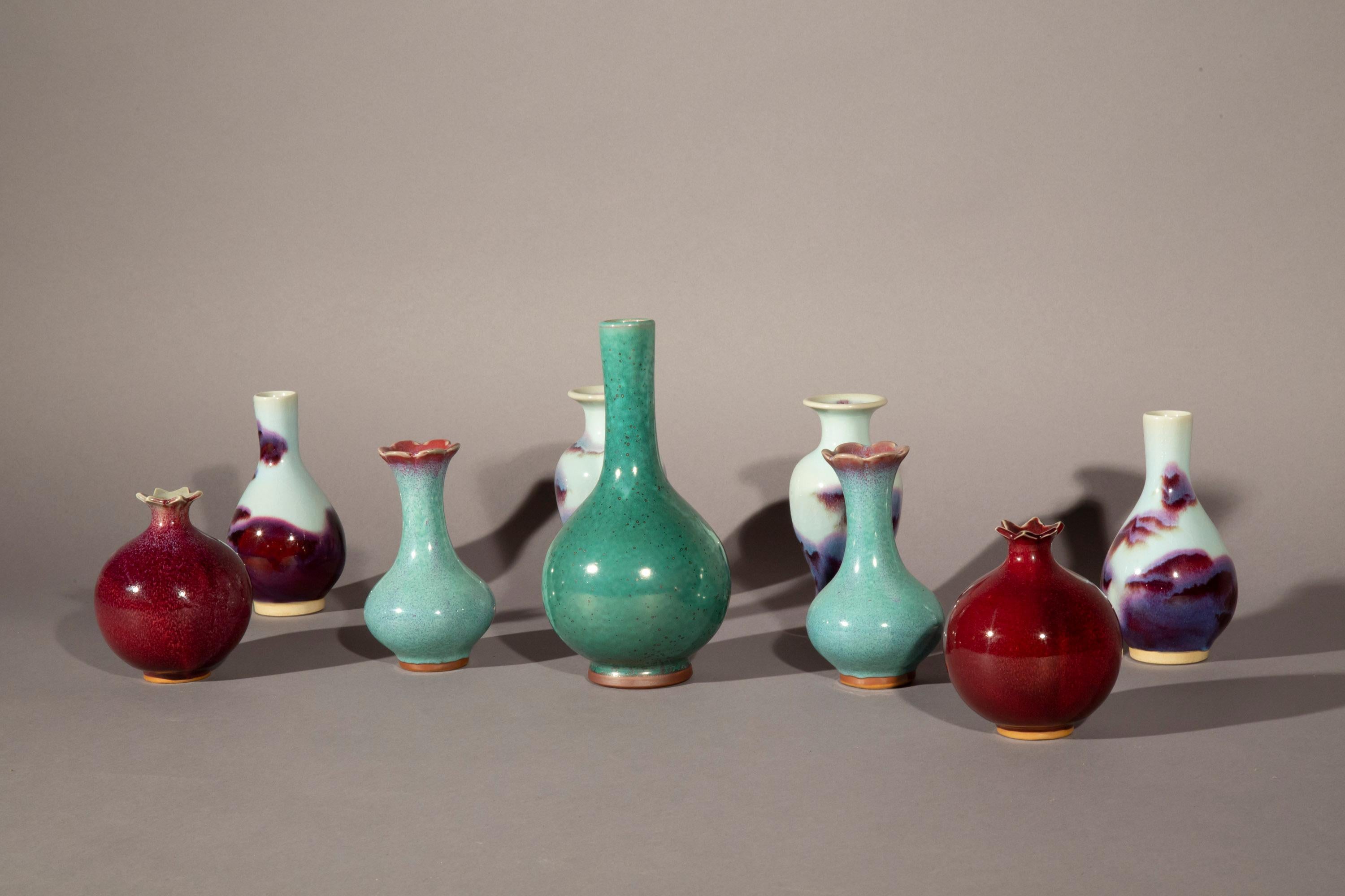 Collection of Nine Chinese Porcelain Glazed Vases 2