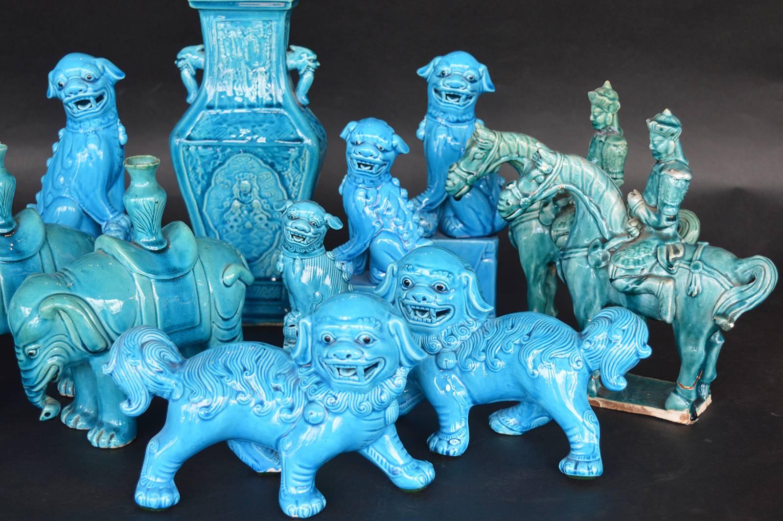 Collection of Chinese Turquoise Figurines 1