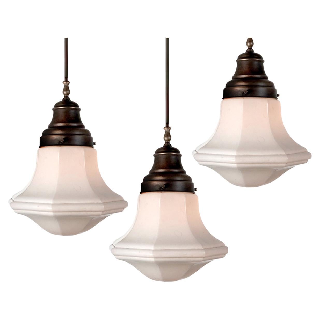 Collection of Classic Octagon Closed Bell Pendents For Sale